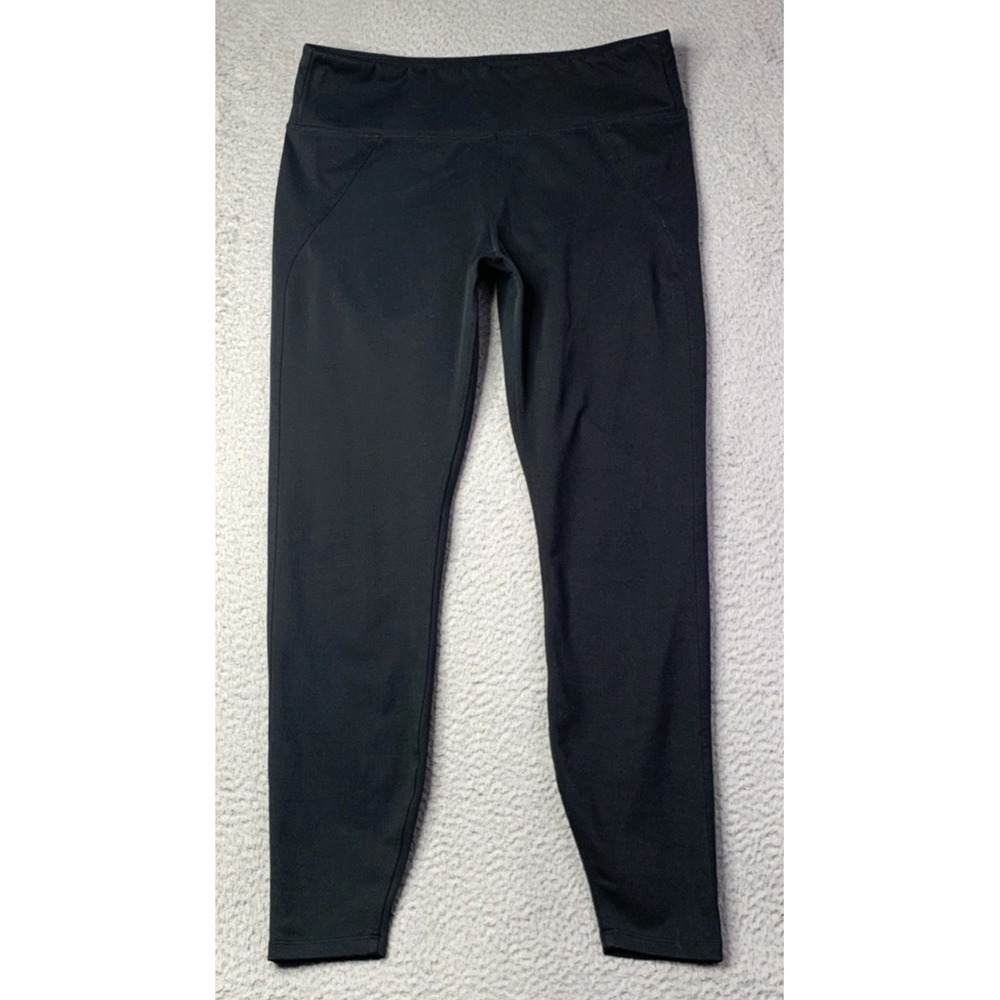 REI Co-op Leggings Womens Large Compression Leggings Black Mid Rise Back Pocket